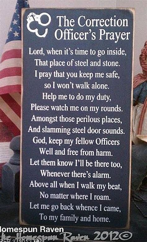 Corrections Officer Prayer Law Enforcement Wood Sign Cop | Etsy