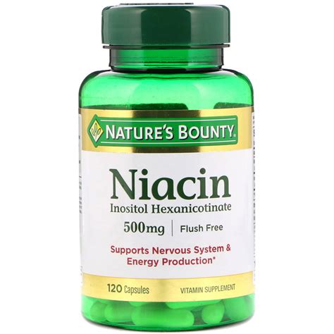 Buy Flush Free Niacin, 500mg, 120 Caps, Nature's Bounty Online, UK Delivery