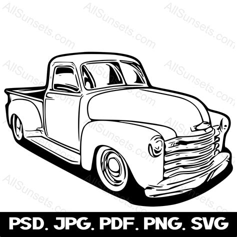 Classic 1950s Pickup Truck SVG Vehicle Vintage 50's - Etsy