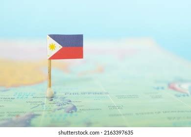 Selective Focus Philippine Flag World Map Stock Photo 2163397635 ...