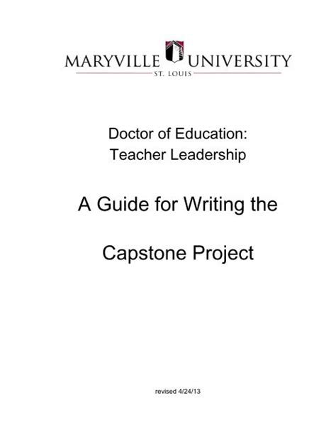 A Guide for Writing the Capstone Project - Maryville University