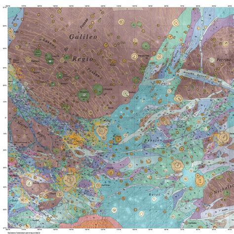 Geologic map of Ganymede (detail) | Map, Artwork, Natural landmarks