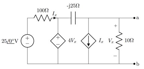 ac - Thevenin Equivalent Network: How to treat Capacitor across 0v potential, with Dependent ...