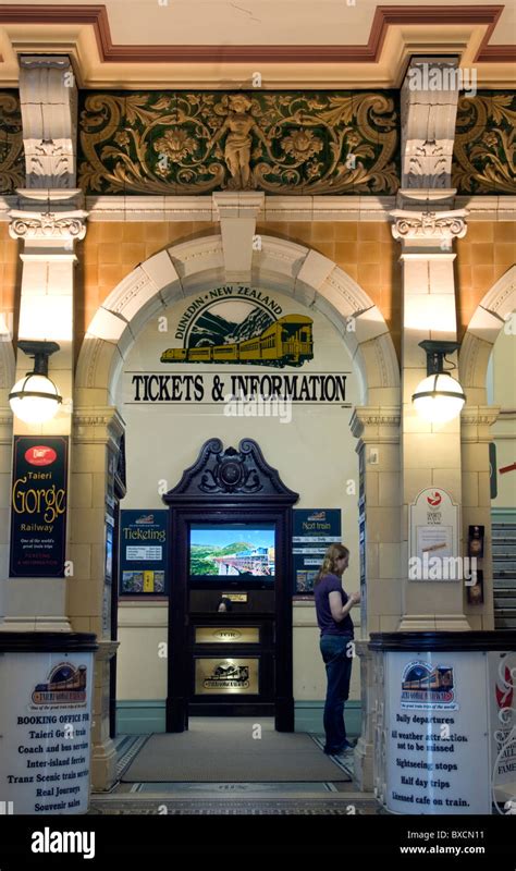 Taieri Gorge Railway ticket office inside the station, Dunedin, New Zealand Stock Photo - Alamy