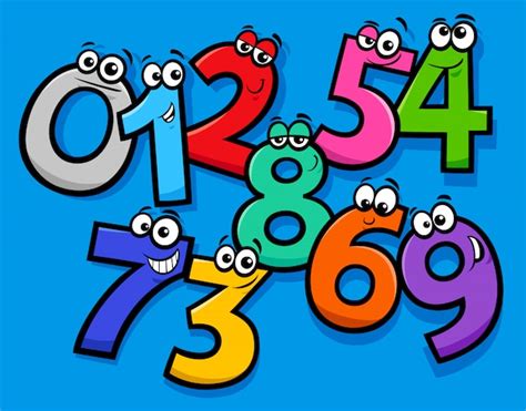 Premium Vector | Basic numbers cartoon characters group