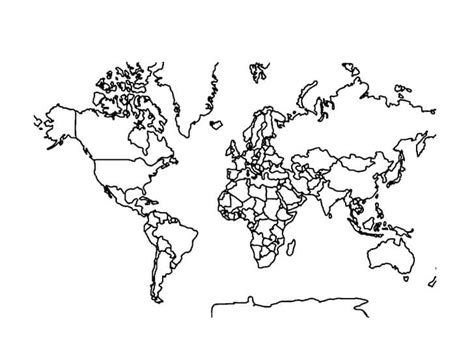 Dibujos de Mapa del Mundo (Mapamundi) para colorear e imprimir ...