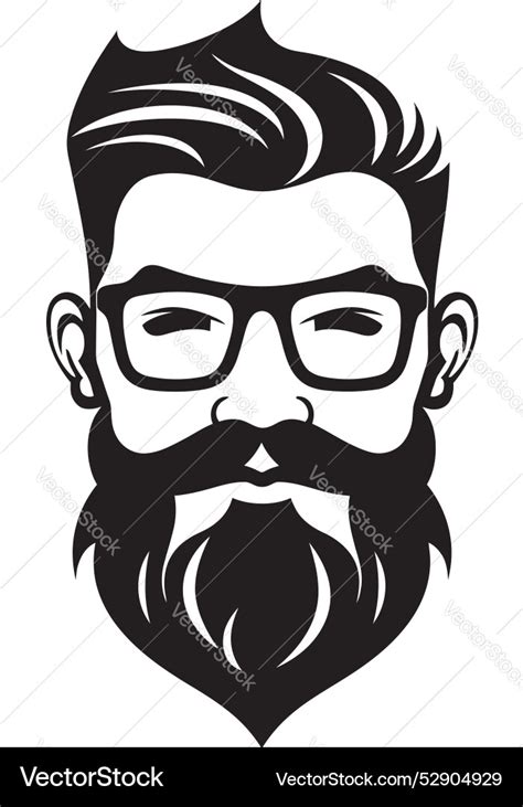 Beard enthusiast monochrome art celebrating retro Vector Image