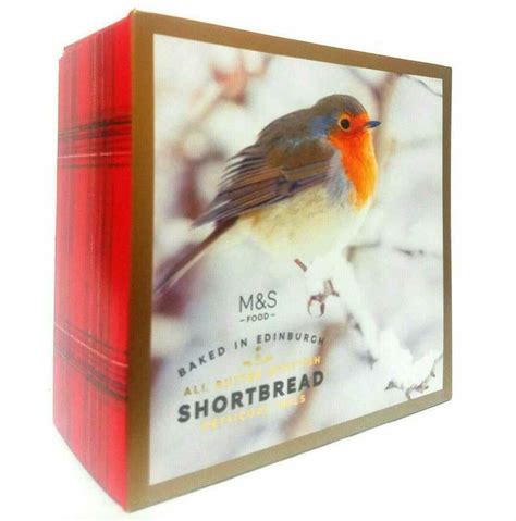 M&S Shortbread Biscuits Chocolate Tin Box Christmas