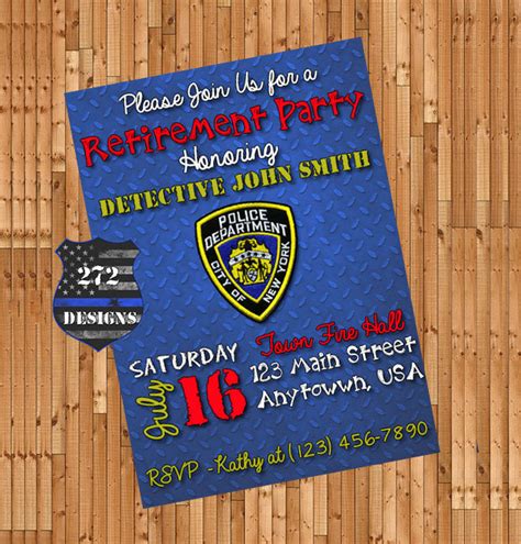 Police Retirement Party Invitations Templates