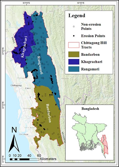 Study area and Site Inventory map (Chittagong Hill Tracts). | Download ...