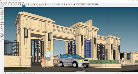 3D Sketchup Gate Entrance 401 | CGTrader