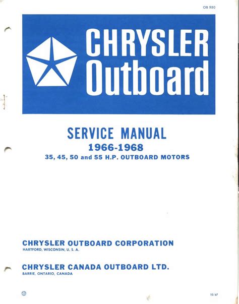 Chrysler 35 45 55 HP Outboard Motor Workshop Service Repair Manual (Perfect # 1 )