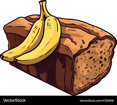 Fresh organic banana bread Royalty Free Vector Image