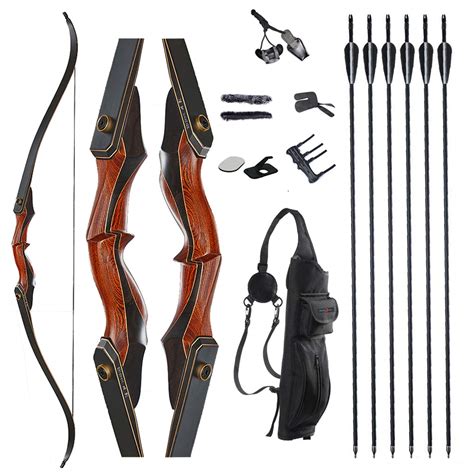 TOPARCHERY Archery 60" Takedown Hunting Recurve Bow and Arrow Set for ...