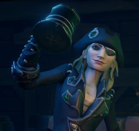 An actually somewhat attractive female character in Sea of Thieves - haha This game is notorious ...