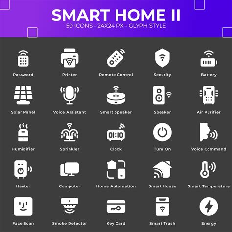 Smart Home Icon pack with solid style 8634549 Vector Art at Vecteezy