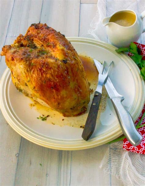 Brined and Herb Butter Roasted Turkey Breast with the Best Easy Gravy ...