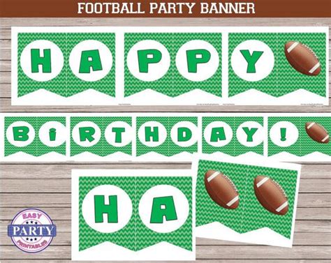 Football Party Happy Birthday Banner Sign Instant download | Etsy | Happy birthday banners ...