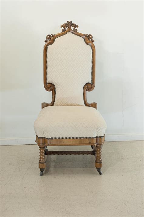 Pair of Carved Upholstered Hall Chairs For Sale at 1stDibs