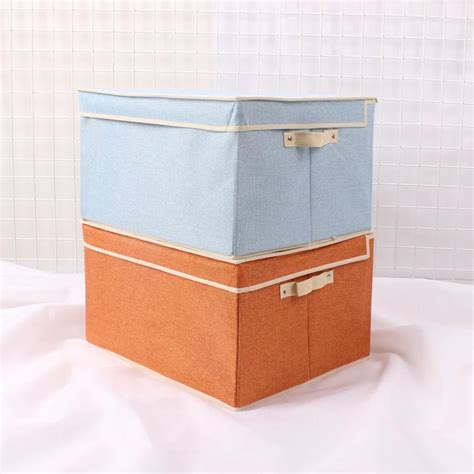 Mise Custom Cube Linen Fabric Storage Boxes Folding Multipurpose Storage Toy Organizer Bins For ...