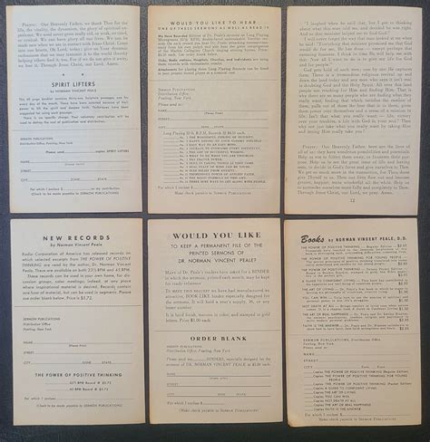 Norman Vincent Peale (6)Sermons Marble Collegiate Church NYC Pamphlets ...