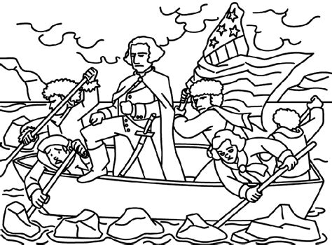 George Washington Crossing The Delaware Coloring Page Coloring Pages