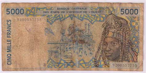 BENIN , West African States - 5000 Francs currency note B 55 - KB Coins ...