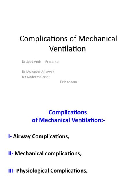 Complications of Mechanical Ventilation | PDF