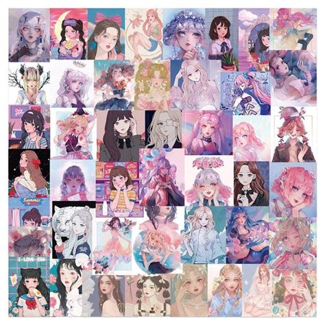 103050 Pcs Cute Anime Girls Sticker Pack Japanese Aesthetic - Etsy