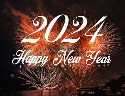 Happy New Year 2024 with Fireworks Background Stock Image - Image of ...