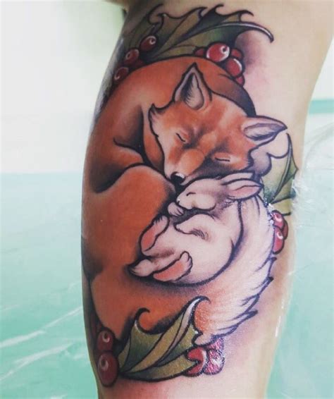 My newest tattoo. The rabbit and the fox represents my belief in going ...