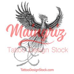 Realistic phoenix tattoo design references – TattooDesignStock