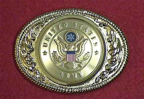 United States Army .24KT Gold Plated Military Belt Buckle New in Gift ...