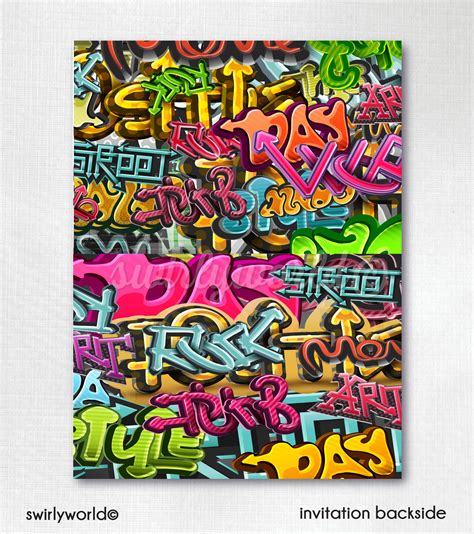 Hip Hop Graffiti Birthday. Old School 90's Hip Hop | Etsy