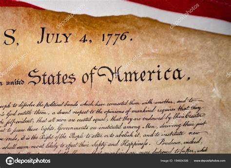 Declaration of independence 4th july 1776 on usa flag Stock Photo by ©izanbar 194604306