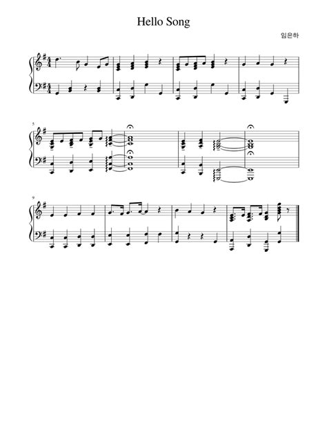 Hello Song Sheet music for Piano (Solo) Easy | Musescore.com