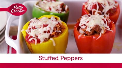 Stuffed Peppers | Betty Crocker Recipe - YouTube (With images) | Stuffed peppers, Betty crocker ...