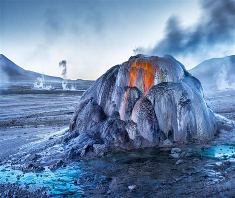 Volcanic mountain, Atacama Desert, Tatio Geyser, geysers, Chile HD ...