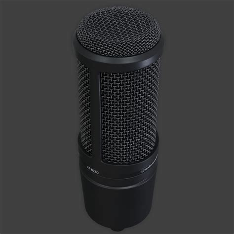 Audio-Technica AT2020 XLR Condenser Microphone 3D model rigged | CGTrader