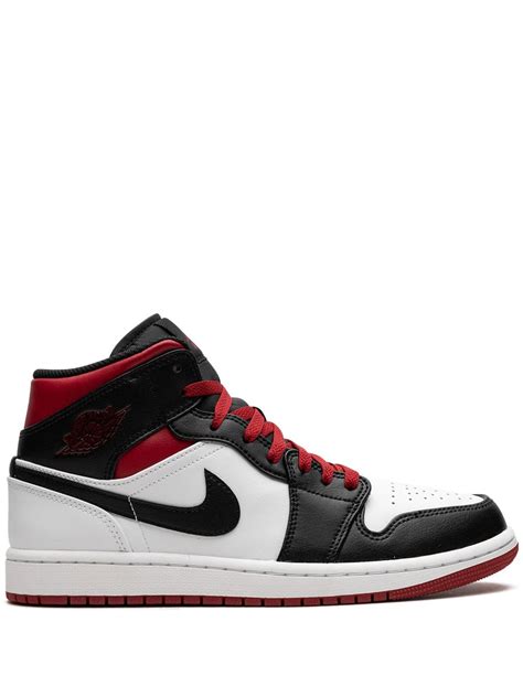 Jordan Air Jordan 1 Mid "Gym Red/Black Toe" Sneakers | White | FARFETCH