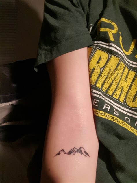 Mountain Range Tattoo on forearm Mountain Range Tattoo Simple, Mountain ...