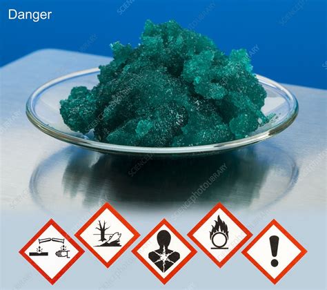 Nickel II nitrate with hazard pictograms - Stock Image - C048/9394 ...