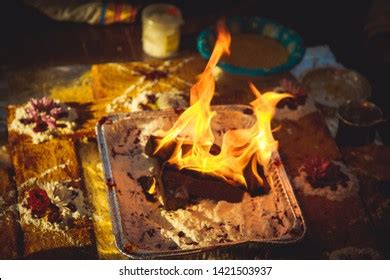 Indian Rituals Homam Burning Firewood Ghee Stock Photo 1421503937 | Shutterstock