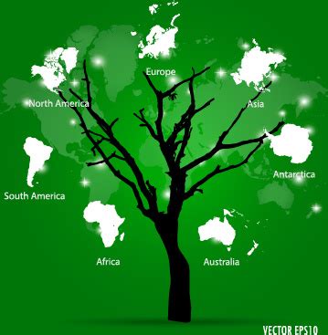 World map tree vector Vectors graphic art designs in editable .ai .eps .svg format free and easy ...
