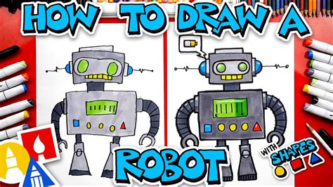 How To Draw A Robot Using Shapes - YouTube