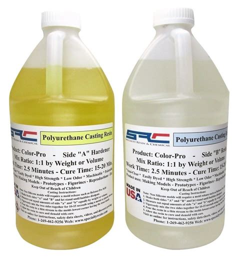 Color-Pro Clear Polyurethane Liquid Plastic Casting Resin 1 Gallon Kit - Other