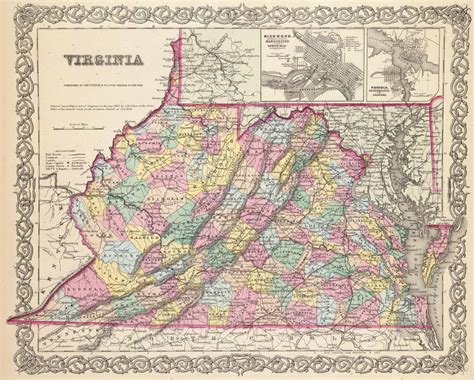 1823 VA MAP RUSSELL SCOTT GRAYSON SUSSEX ESSEX COUNTY Virginia History ...