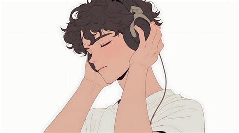 Premium Photo | A drawing of a man with headphones