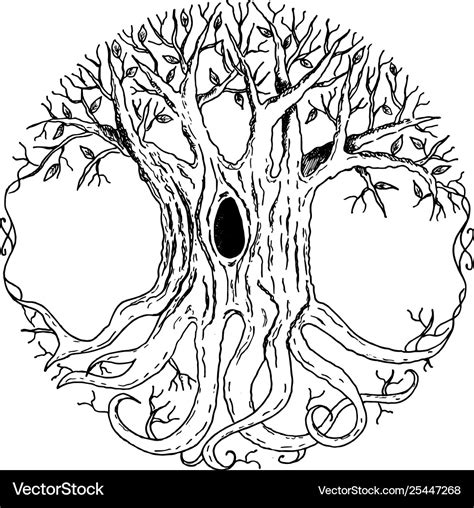 Isolated scandinavian mythical tree Royalty Free Vector