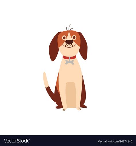 Cute beagle dog or puppy sitting humor flat Vector Image